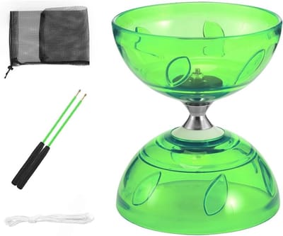 Diabolo Vrijloper - Jongleerbal Set - Beginners Oefenen - Kogellagers LED - 13 x 15 cm - Groen