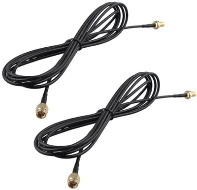 Allecto - Antenne Extension Kabel - 2m - Male naar Female - WiFi Router - Camera - Versterking van signaal - Geschikt voor buiten - Zwart