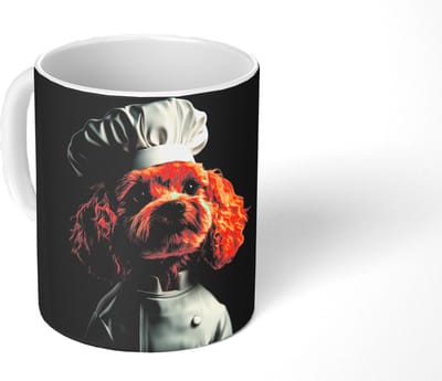 Mok - Koffiemok - Bruin - Kok - Hondje - Mokken - 350 ML - Beker - Koffiemokken - Theemok