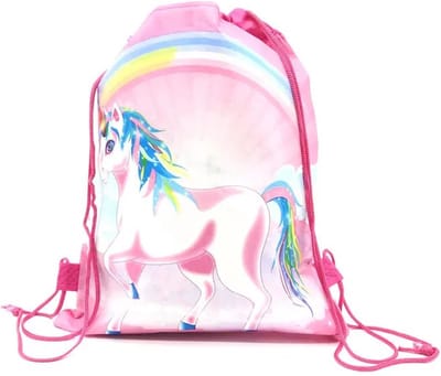Kleine Eenhoorn unicorn gymtas of waterdichte zwemtas | 4-6 jaar | handige kleine eenhoorn rugzak met trekkoord | schattig eenhoorn meisjes tasje