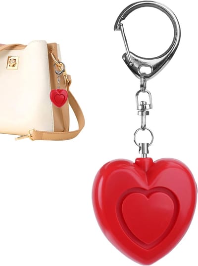 Persoonlijk Alarm - Veiligheidssleutelhanger - Persoonlijke Beveiliging - 125dB Hartvormig Geluid - 6 x 4.5 x 3 cm - Rood