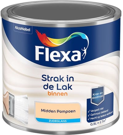 Flexa - Strak In De Lak Binnenlak Zijdeglans - Midden Pompoen - Mengverf - 500 Ml