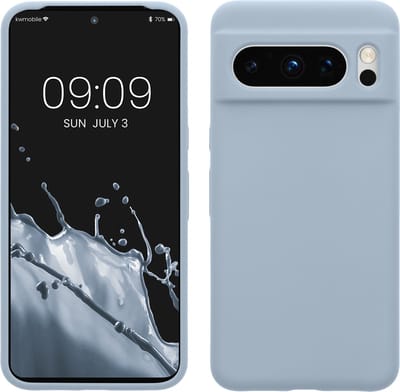 kwmobile telefoonhoesje geschikt voor Google Pixel 8 Pro - Hoesje met siliconen coating - Smartphone case in mat lichtblauw