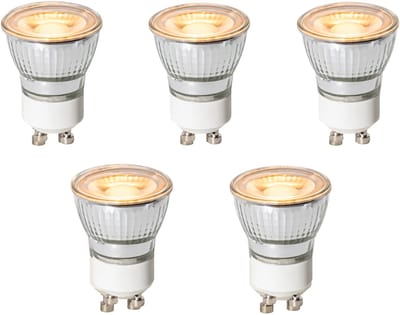 LUEDD Set van 5 GU10 3-staps dimbaar LED lampen 35mm 4W 200 lm 2200K