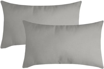 Stof Textile sierkussen Nelson - 2x - lichtgrijs - 30 x 50 cm - bank kussens - zitkussens - binnen/buiten - polyester