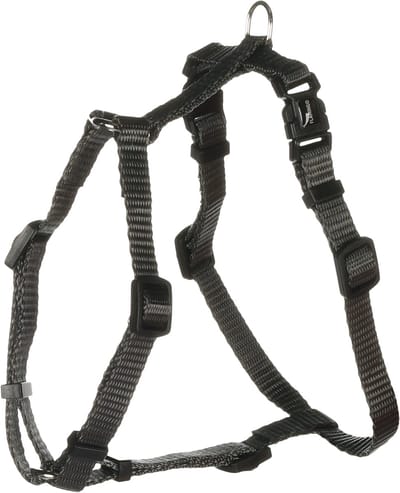 Flamingo Ziggi H-harnas - Harnas Honden - H-harnas Ziggi Donkergrijs Xs 25-40cm 10mm - 1st - 138094 - 1st