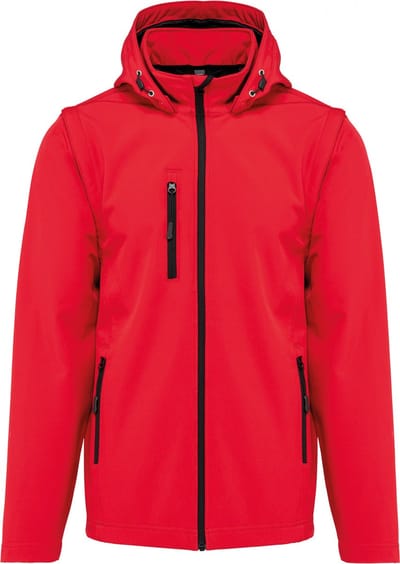 Kariban 3-laagse uniseks softshelljas met afneembare capuchon en mouwen K422 - Red - L