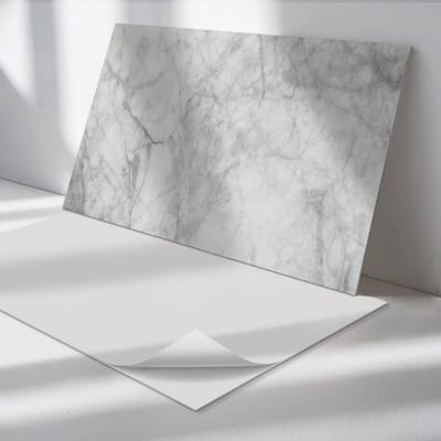 Wallfluent Vinyl Tegels - Marmerpatroon met Aderen Vloer Tegels PVC - 40 cm x 20 cm - Grijs PVC Tegels - Verpakking van 10 stuks - Rechthoek PVC Tegels - Texturen Plaktegels - Zelfklevende PVC Tegels - Plaktegels Keuken en Badkamer