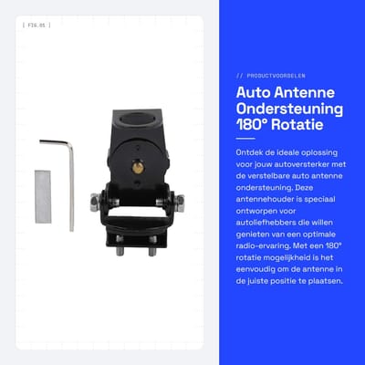 Dailygoods- Auto Antenne Universeel - Verstelbare Antennesteun - 180° Rotatie - Antikras Pad - Robuust - Hoogwaardig Materiaal - Antennehouder