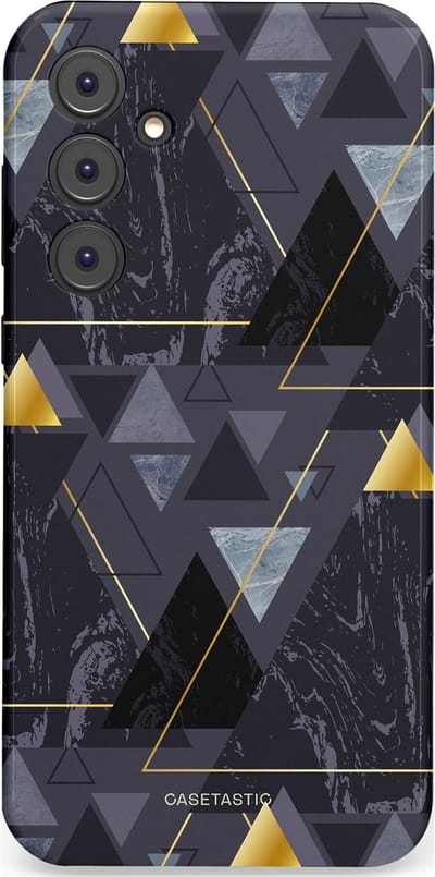 Casetastic hoesje geschikt voor Samsung Galaxy A35 - Dubbellaagse bescherming - Zwart Goudpatroon - Fashion Case - Donkergrijs Grijs