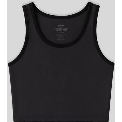 Geribbelde Mouwloze Crop Top