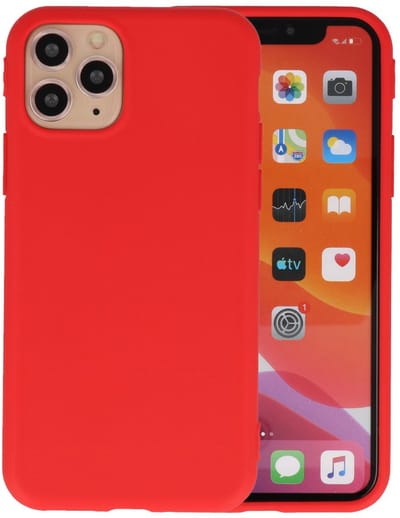 Premium Color Bescherming Telefoonhoesje - Backcover Hoesje - Achterkant Hoesje - Geschikt voor iPhone 11 Pro - Rood