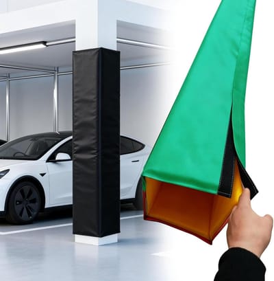 Paal Beschermhoes - Stootkussen Vulling - Sport Veiligheid - Weerbestendig PU Leer - 150cm Hoog - Groen