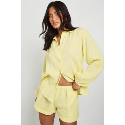 boohoo Dames Kaaslinnen Short | Citroen | Maat: 34