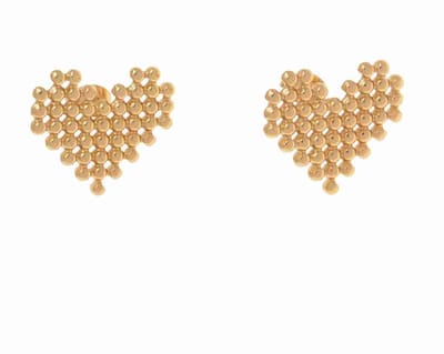 WeLoveSilver - oorstekers - chirurgisch staal - gouden hart - 6mm