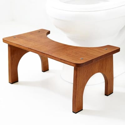 Toiletkruk - Badkamerkruk - Gezondere zitpositie - Robuust en stabiel - 40 x 20 cm - Bruin