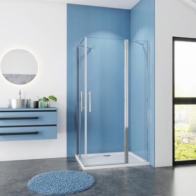 Serie Peony - Douchecabine Vierkant - 100x100 - Hoekinstap - Chroom Profiel - Antikalk - 6mm Helder Veiligheidsglas