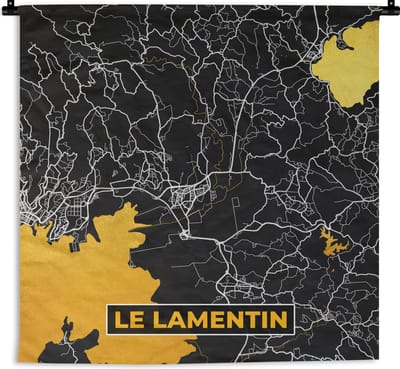 Wandkleed - Wanddoek - Stadskaart – Frankrijk – Kaart – Le Lamentin – Plattegrond - 180x180 cm - Wandtapijt