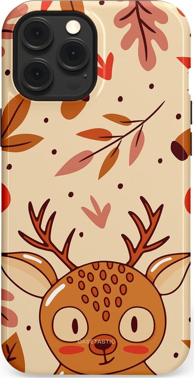 Casetastic hoesje geschikt voor Apple iPhone 12 Pro Max - MagSafe - Dubbellaagse bescherming - Hert in de herfst - Fashion Case - Zand Terracotta Rood