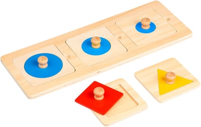 Educo Educatief speelgoed 'Eerste Vormenpuzzels' - Sensorisch speelgoed 1 jaar - Spelend leren Motoriek - Houten speelgoed