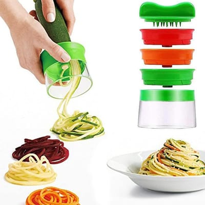 Handspiraalsnijder Groente Keukengadgets voor Groentespaghetti Wortel Komkommer Aardappel Noedels L(for 6.5-9kg) beige