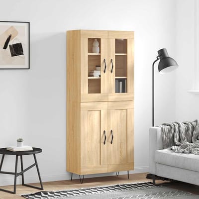 vidaXL - Hoge - kast - 69,5x34x180 - cm - bewerkt - hout - sonoma - eikenkleurig