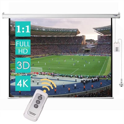 Projectiescherm Elektrisch - Beamer Scherm - Thuisbioscoop Creëren - Zwarte Achterkant Opaciteit - 85/95 inch - Wit