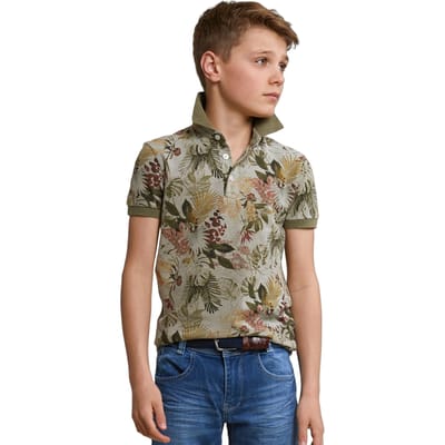 River Woods Custom Fit Cotton Floral Polo Lt Safari Mix Size: 4 | Shirts Outlet | Unisex | Bruin