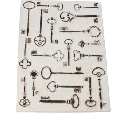 Wanddecoratie met sleutels, 36x27x3 cm