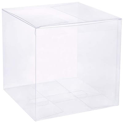 Dailygoods- Geschenkdoosjes 10 stuks - Doorzichtige geschenkdoosjes - Vierkante geschenkdoosjes - Transparante geschenkdoosjes - PVC geschenkdoosjes - 14 x 14 x 14 cm - Cadeaudoosjes