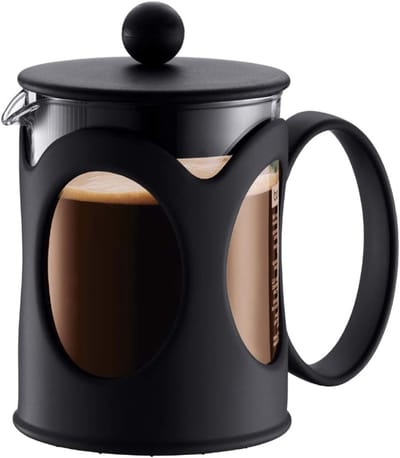 SnelShoppen - Koffiezetapparaat French Press 0,5 L met Permanent Roestvrijstalen Filter, Zwart - Ideaal voor Thuis, Kamperen en Feestjes
