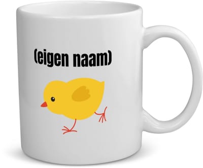 Akyol - kuiken met eigen naam koffiemok - theemok - Kuiken - kuiken liefhebbers - iemand die houdt van kuikens - verjaardag - cadeau - kado - 350 ML inhoud