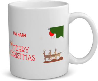 Akyol - kerst merry christmas met eigen naam koffiemok - theemok - Kerstmis - kerst beker - winter - kerst - christmas - kerst cadeau - 350 ML inhoud