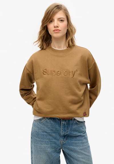Superdry - Losvallend sweatshirt met geborduurd Core-logo en ronde hals - Dames - Truien