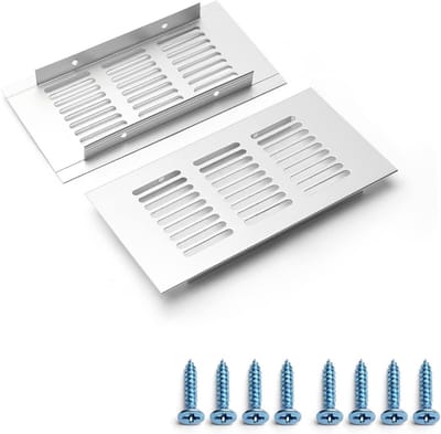 Ventilatie rooster - Louvered grill - Kast ontluchten - Corrosiebestendig aluminium - 150x80mm 2 stuks - Zilverkleurig