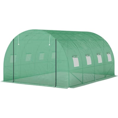 4goodz Foliekas 4x3x2 m tunnel inloopkas kweektent 8 ramen - Groen