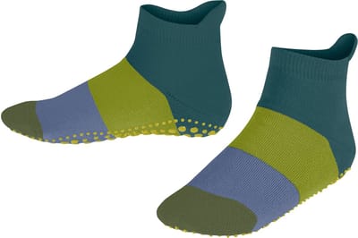FALKE Colour Block Noppen op de zool katoen huissokken kinderen groen - maat 23-26