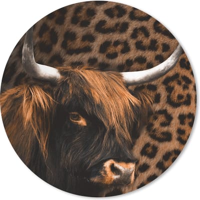 Muismat rond 20x20 cm - Mousepad Panterprint - Hooglander - Design - Ronde muismatten