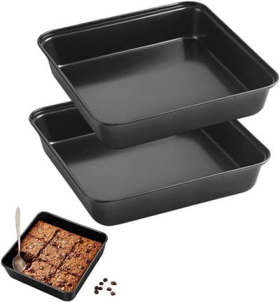 SnelShoppen - Brownie Bakvorm 22 cm Vierkant met Anti-aanbaklaag - Ideaal voor Taart, Brownies en Lasagne - Duurzaam en Gezond Bakgereedschap voor Keu