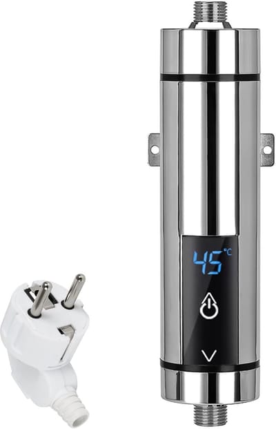 Doorstroomboiler - Mini Waterkoker - Direct Warm Water - Snelle Verwarming - 3.5 KW - Zilver