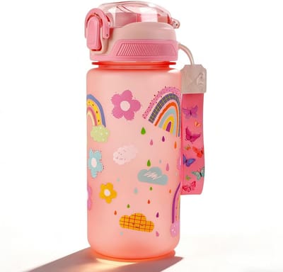 Thijox - Drinkfles voor Kinderen 600 ml - Onbreekbaar, Duurzaam, Lekvrij, BPA-vrij, Handige Openingsknop, Gemakkelijk Schoon te Maken, Waterfles met R