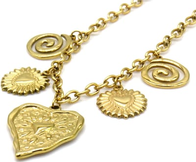 Ketting met XL bedels - RVS - goudkleurig - 40-45 cm - dames