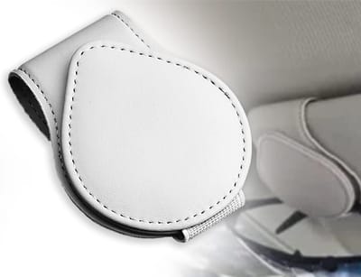 Dailygoody - Auto Brilhouder - Multifunctionele Brilhouder voor Auto - Universele Leer - Zonnebrilhouder - Handig voor Kaarten en Tickets - Gesch