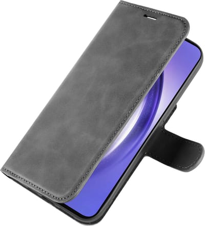 Just in Case hoesje geschikt voor Samsung Galaxy A55 Hoesje met Pasjeshouder - Premium Bookcase - Grijs