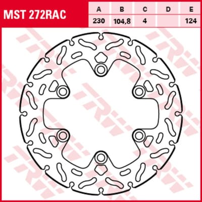 Remschijf TRW MST272RAC, 1 Stuk