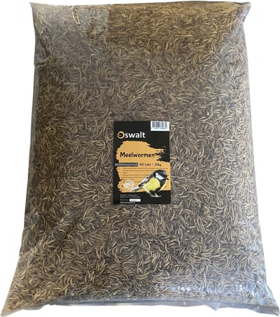 Oswalt Meelwormen - Gedroogd - 60 Liter - 10KG - Buitenvogelvoer