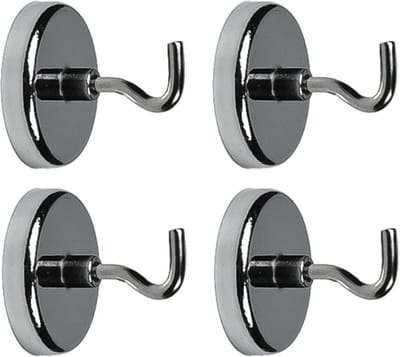 Benson Ophanghaakjes - 4x - magnetisch - ovaal - zilver - D3,6 cm