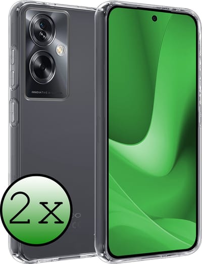 Hoesje 2 Stuks - Geschikt voor OPPO A79 - Sterk & Shockproof - Case Siliconen - Back Cover - Telefoon Hoes - Transparant