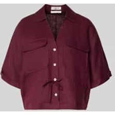 relaxed fit linnen blouse met borstzakken