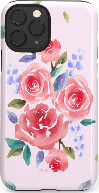 Casetastic hoesje geschikt voor Apple iPhone 11 Pro - Dubbellaagse bescherming - Aquarel pracht - Fashion Case - Lichtroze Lavendel